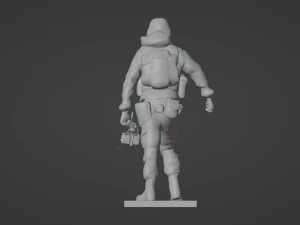 Figures of a walking soldier with RPK and PKM 3D Model