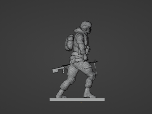 Figures of a walking soldier with RPK and PKM 3D 모델