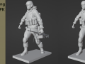 Figures of a walking soldier with RPK and PKM 3D 모델