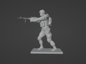 Figures of a standing soldier with RPK and PKM 3D Model