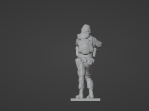 Figures of a standing soldier with RPK and PKM 3D Model