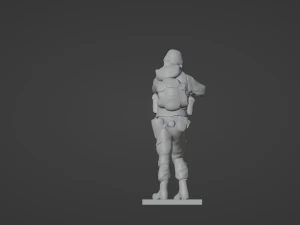 Figuras de um soldado em p&eacute; com RPK e PKM Modelo 3D