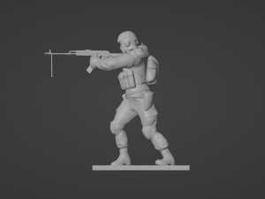 Figures of a standing soldier with RPK and PKM 3D Model