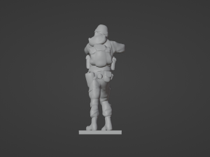 Figures of a standing soldier with RPK and PKM 3D Model