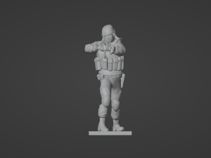 Figures of a standing soldier with RPK and PKM 3D Model