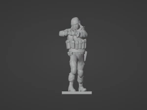 Figuras de um soldado em p&eacute; com RPK e PKM Modelo 3D