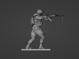 Figures of a standing soldier with RPK and PKM 3D Model