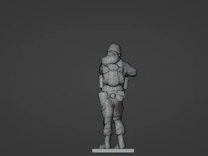 Figuras de um soldado em p&eacute; com RPK e PKM Modelo 3D