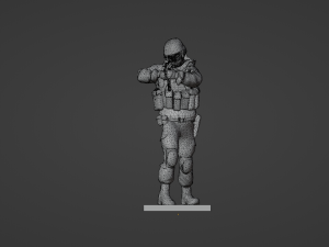 Figures of a standing soldier with RPK and PKM 3D Model
