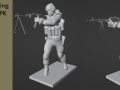 Figures of a standing soldier with RPK and PKM 3D 모델