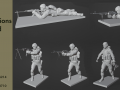 Set soldier figurines in various positions with RPK and PKM 3D Model