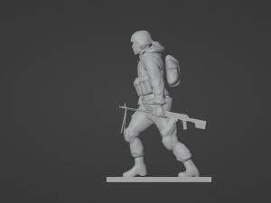 Set soldier figurines in various positions with RPK and PKM 3D 모델