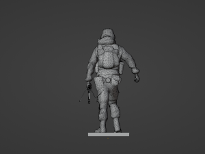 Set soldier figurines in various positions with RPK and PKM 3D 모델