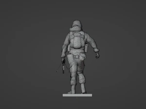 Set soldier figurines in various positions with RPK and PKM 3D Model