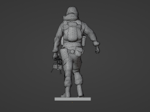 Set soldier figurines in various positions with RPK and PKM 3D 모델