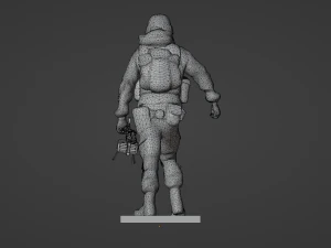 Set soldier figurines in various positions with RPK and PKM 3D Model