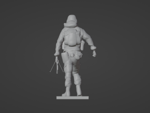 Set soldier figurines in various positions with RPK and PKM 3D 모델