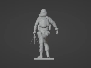 Set soldier figurines in various positions with RPK and PKM 3D Model