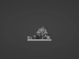 Set soldier figurines in various positions with RPK and PKM 3D Model