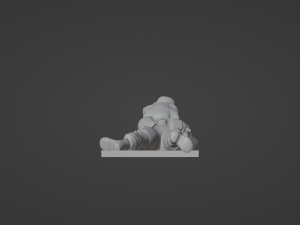Set soldier figurines in various positions with RPK and PKM 3D 모델