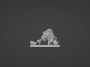 Set soldier figurines in various positions with RPK and PKM 3D Model