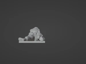 Set soldier figurines in various positions with RPK and PKM 3D Model