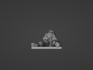 Set soldier figurines in various positions with RPK and PKM 3D 모델