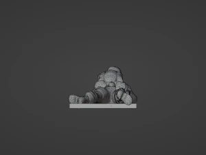 Set soldier figurines in various positions with RPK and PKM 3D Model