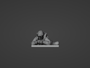Set soldier figurines in various positions with RPK and PKM 3D 모델