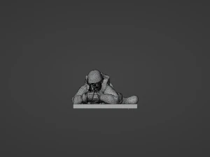 Set soldier figurines in various positions with RPK and PKM 3D Model