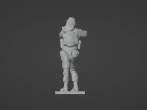 Set soldier figurines in various positions with RPK and PKM 3D Model