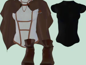 Definir armadura leve de fantasia medieval Modelo 3D