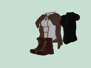 Set medieval fantasy light armor 3D Model