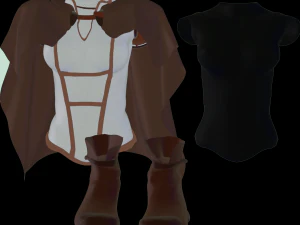 Set medieval fantasy light armor 3D Model