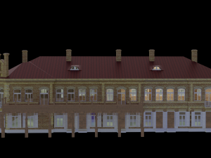 3D European Hotel 19-20 century Low-poly model 3Dモデル