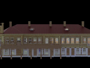 3D European Hotel 19-20 century Low-poly model 3D Model