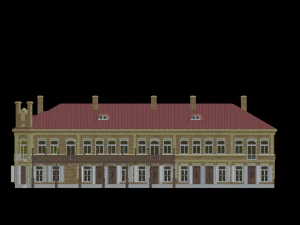 3D European Hotel 19-20 century Low-poly model 3D Model