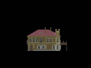 3D European Hotel 19-20 century Low-poly model 3D Model