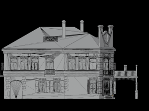 3D European Hotel 19-20 century Low-poly model 3Dモデル