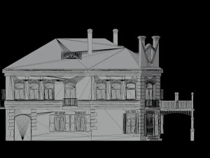 3D European Hotel 19-20 century Low-poly model 3D Model