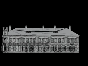3D European Hotel 19-20 century Low-poly model 3D Model