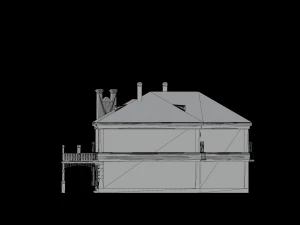 3D European Hotel 19-20 century Low-poly model 3D Model