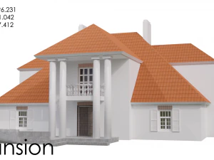 Palazzo sullo sfondo di campagna del XIX-XX secolo Modello 3D