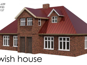 Casa de fundo rural do século 19-20 Modelo 3D