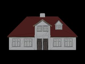 Country background house 19-20 century Model 3D