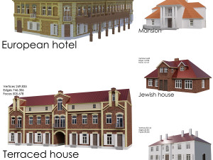 Set of buildings of the 19th-20th century 3D Model