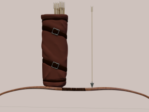 Set of bow quiver and arrows Modelo 3D