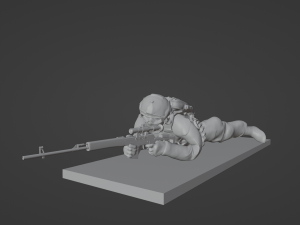 Figure of a sniper in a lying down with SVD stl 3D 모델