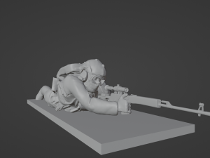 Figure of a sniper in a lying down with SVD stl 3D 모델