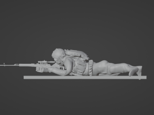 Figure of a sniper in a lying down with SVD stl 3D 모델